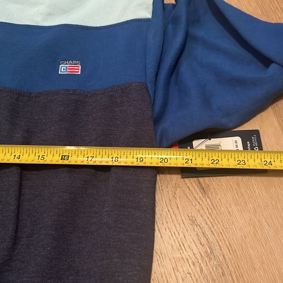 Vintage Chaps Ralph Lauren Mens Blue Quarter Zip Sweater Sweatshirt Size Large - Picture 7 of 8